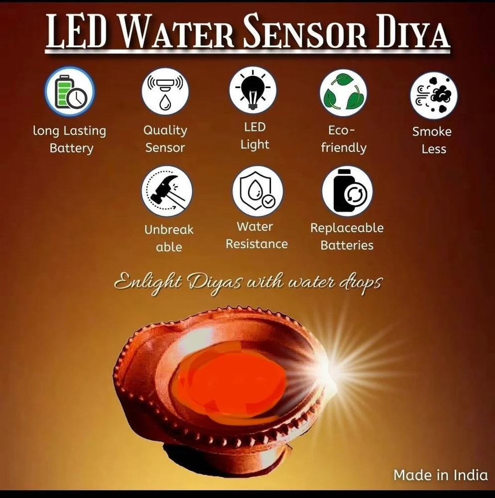LED Water Sensor Diyas with Ambient Lights (Pack of 12/24/48)👇