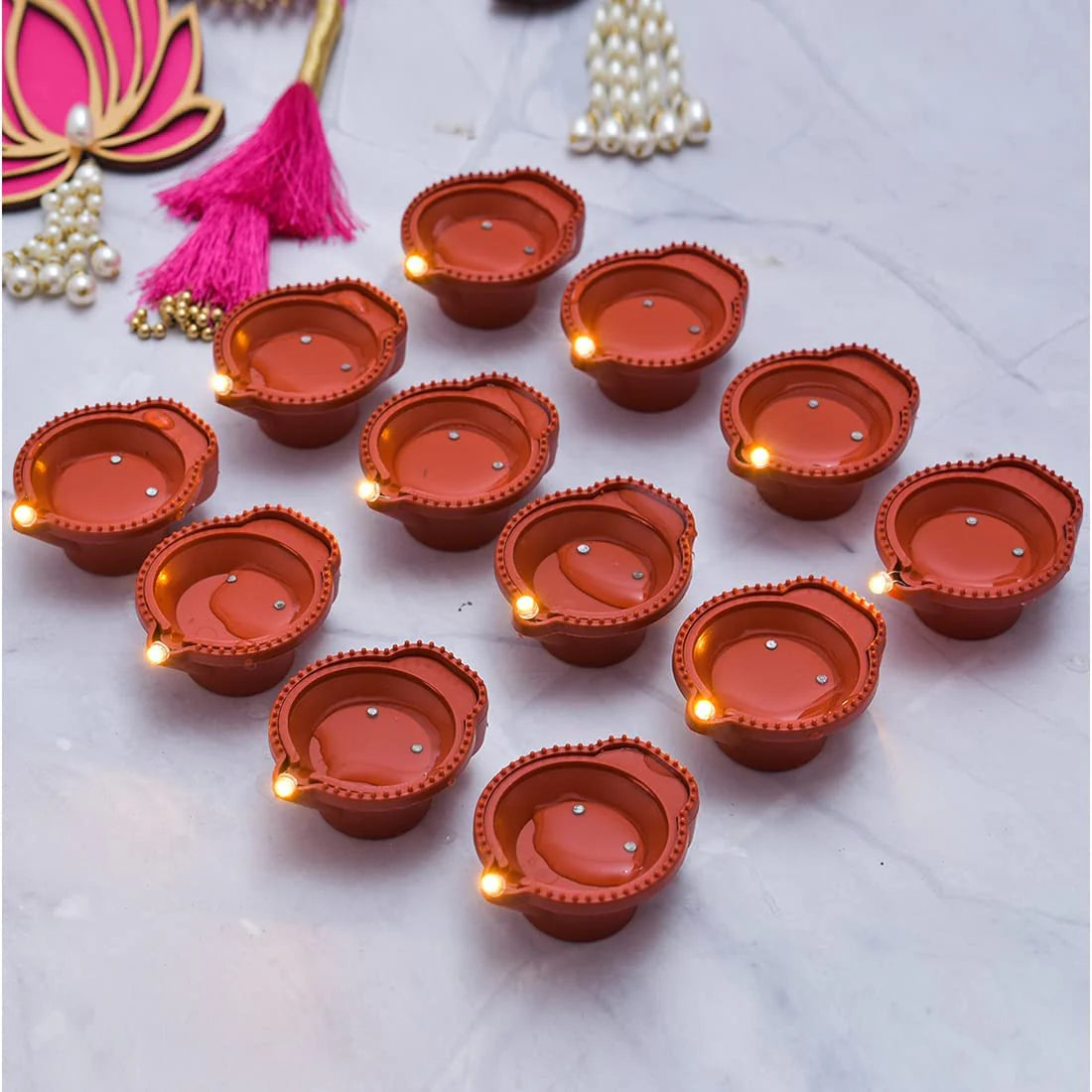 LED Water Sensor Diyas with Ambient Lights (Pack of 12/24/48)👇
