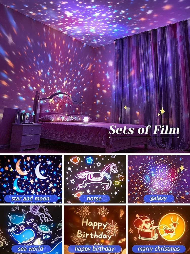 🦄 360° Rotating Room Projector Night Light 🌌