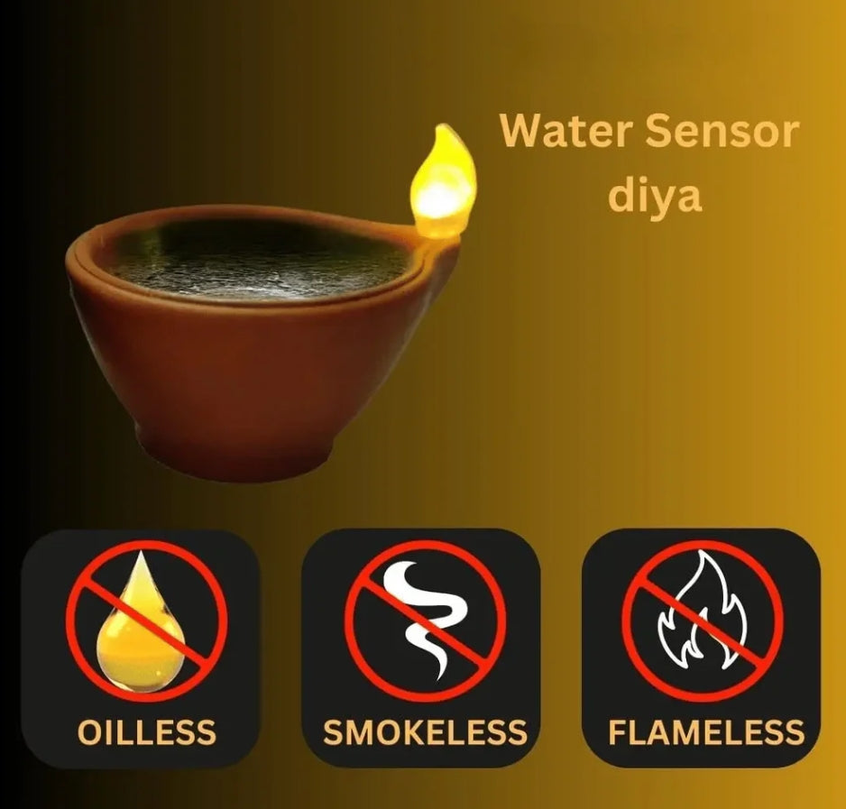 LED Water Sensor Diyas with Ambient Lights (Pack of 12/24/48)👇