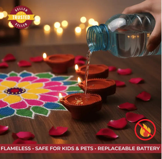 LED Water Sensor Diyas with Ambient Lights (Pack of 12/24/48)👇